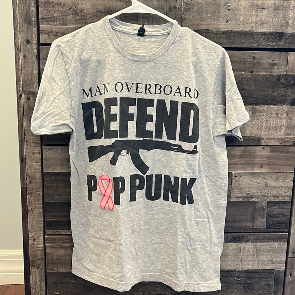 Man Overboard Defend Pop Punk breast cancer awareness tshirt
